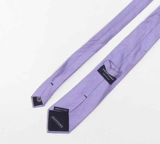 Profuomo Mens Purple Plaids & Checks Silk Pointed Tie One Size