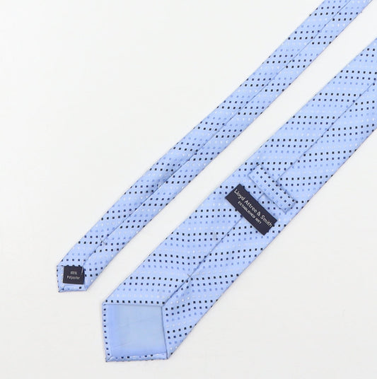 Lloyd Attree & Smith Mens Blue Geometric Polyester Pointed Tie One Size