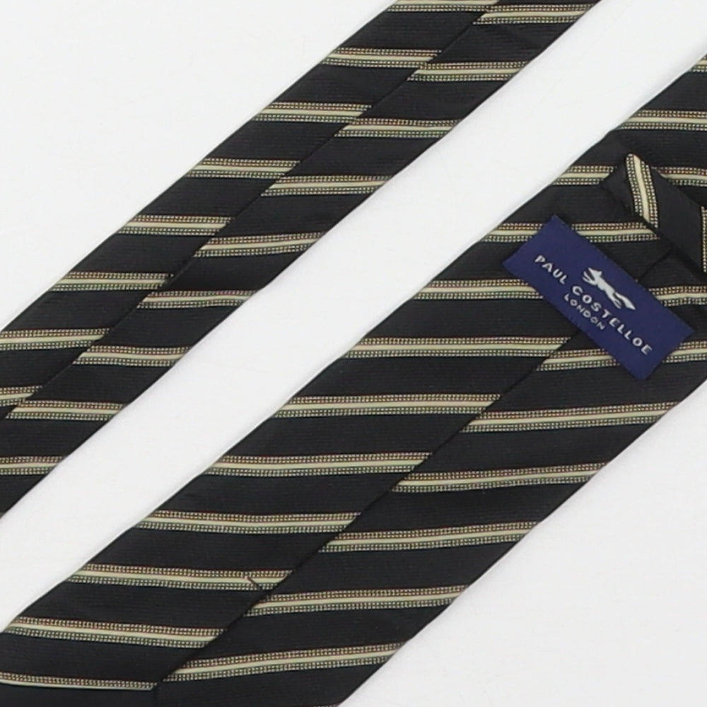 Paul Costelloe Mens Multicoloured Striped Silk Pointed Tie One Size