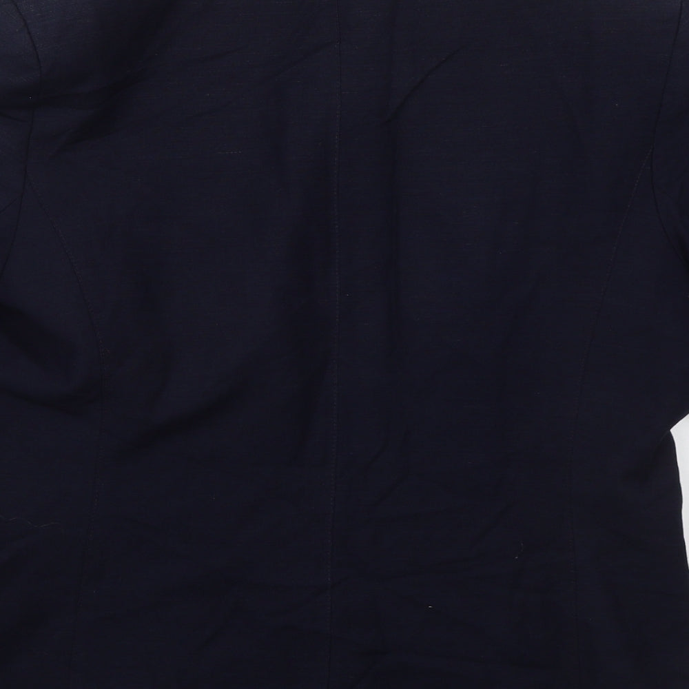 St Michael Womens Blue  Viscose Jacket Suit Jacket Size 16