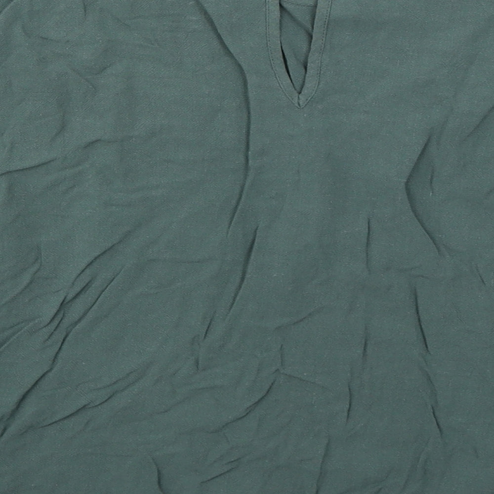 Womens UK Size 8 Topshop Green Basic Blouse