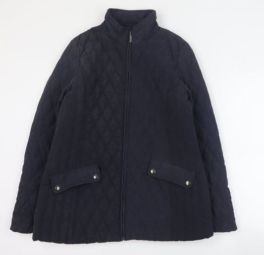 Womens UK Size 12 BHS Blue Quilted Coat