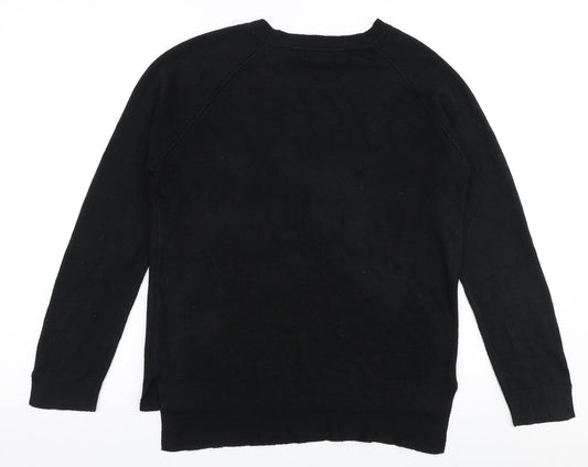 Primark Womens Black Round Neck Acrylic Pullover Jumper Size M