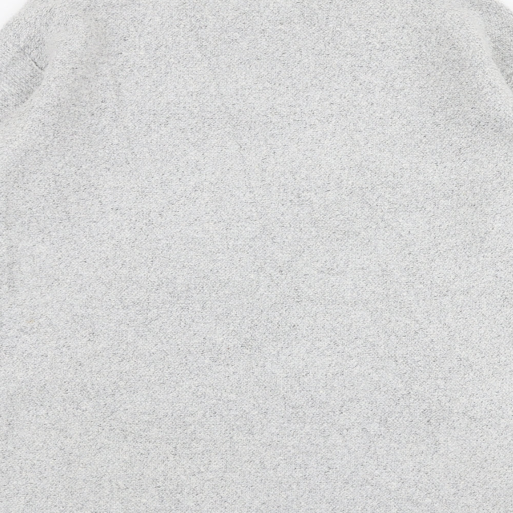 Primark Womens Grey High Neck Striped Polyester Pullover Jumper Size M