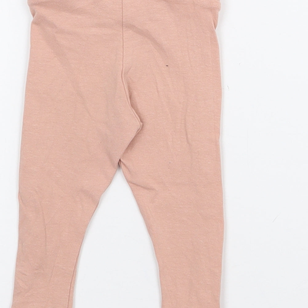 Primark Girls Beige Cotton Pedal Pusher Leggings Size 6-9 Months