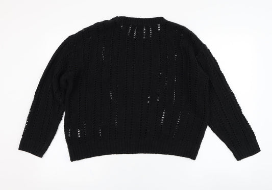 Womens UK Size M Peacocks Black Pullover Jumper
