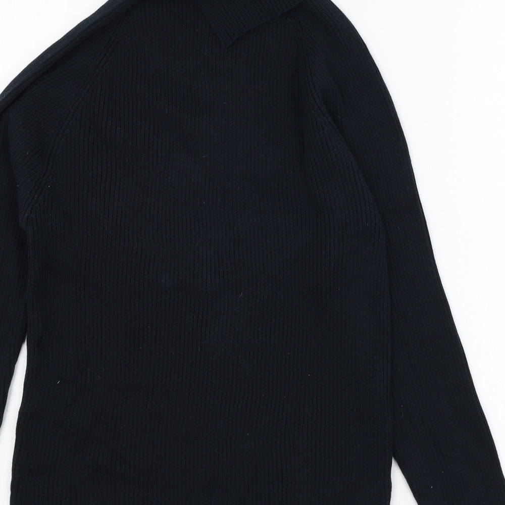 Larkbay Womens Blue Roll Neck Cotton Pullover Jumper Size M