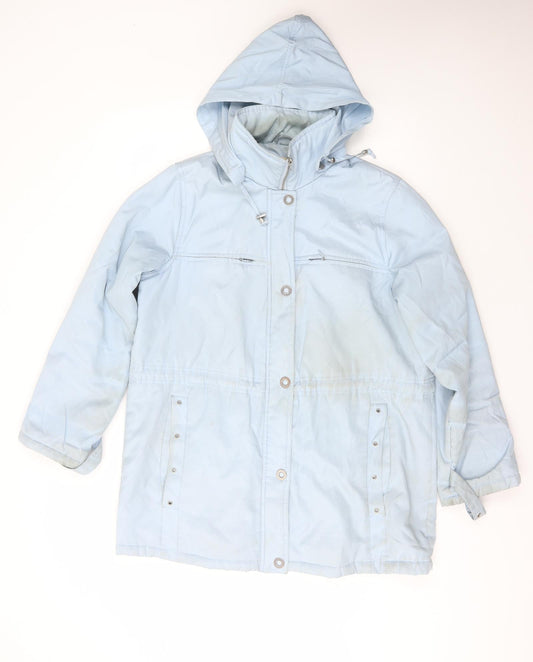 Womens UK Size L Daxon Blue Anorak Coat