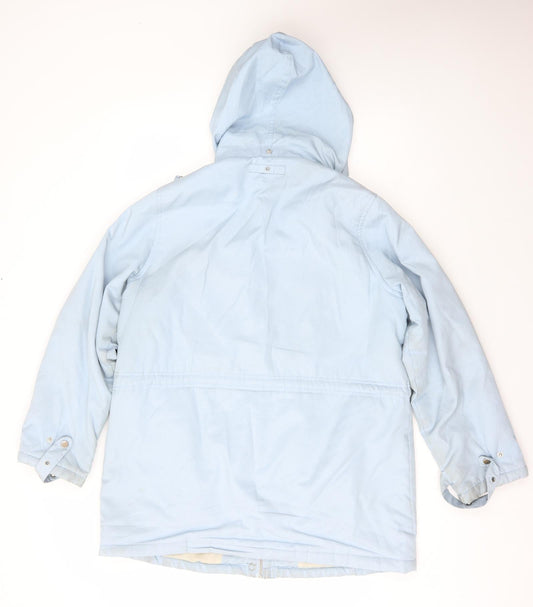 Daxon Womens Blue Anorak Coat Size L Zip
