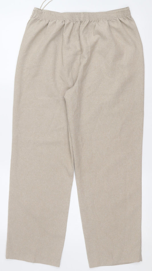 BM Womens Beige Polyester Capri Trousers Size 12 L26 in Regular