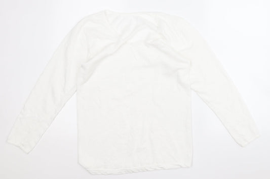 Womens UK Size M Preworn White Pullover Jumper