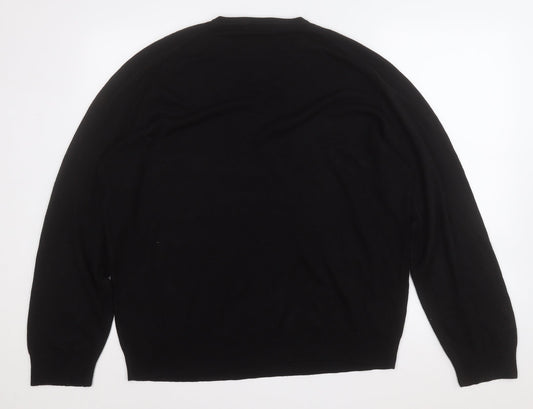 Blue Harbour Mens Black Round Neck Acrylic Pullover Jumper Size 2XL