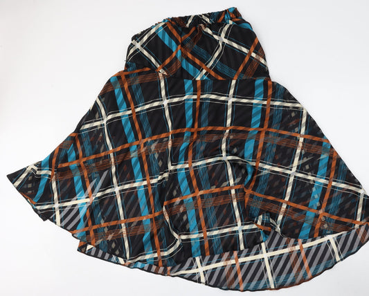 George Womens Multicoloured Check Polyester Skater Skirt Size 12