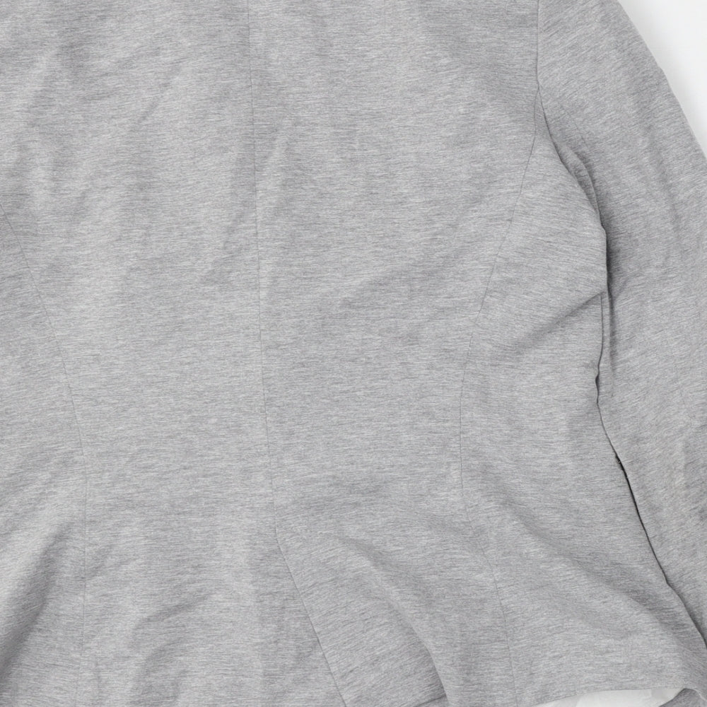 New Look Womens Grey Cotton Jacket Blazer Size L