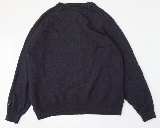 Preworn Mens Blue Round Neck Polyester Pullover Jumper Size L