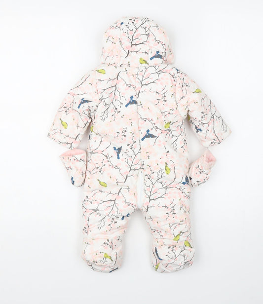 Babaluno Baby Multicoloured Floral Quilted Snowsuit Size 0-3 Months