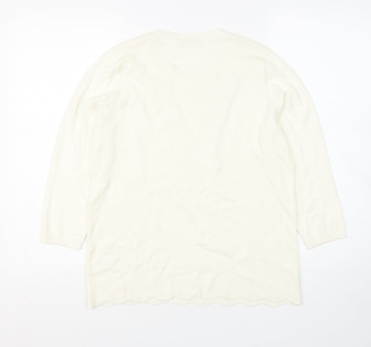 TU Womens Ivory Roll Neck Viscose Pullover Jumper Size 14