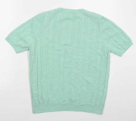 TU Womens Green Crew Neck Acrylic Pullover Jumper Size 14