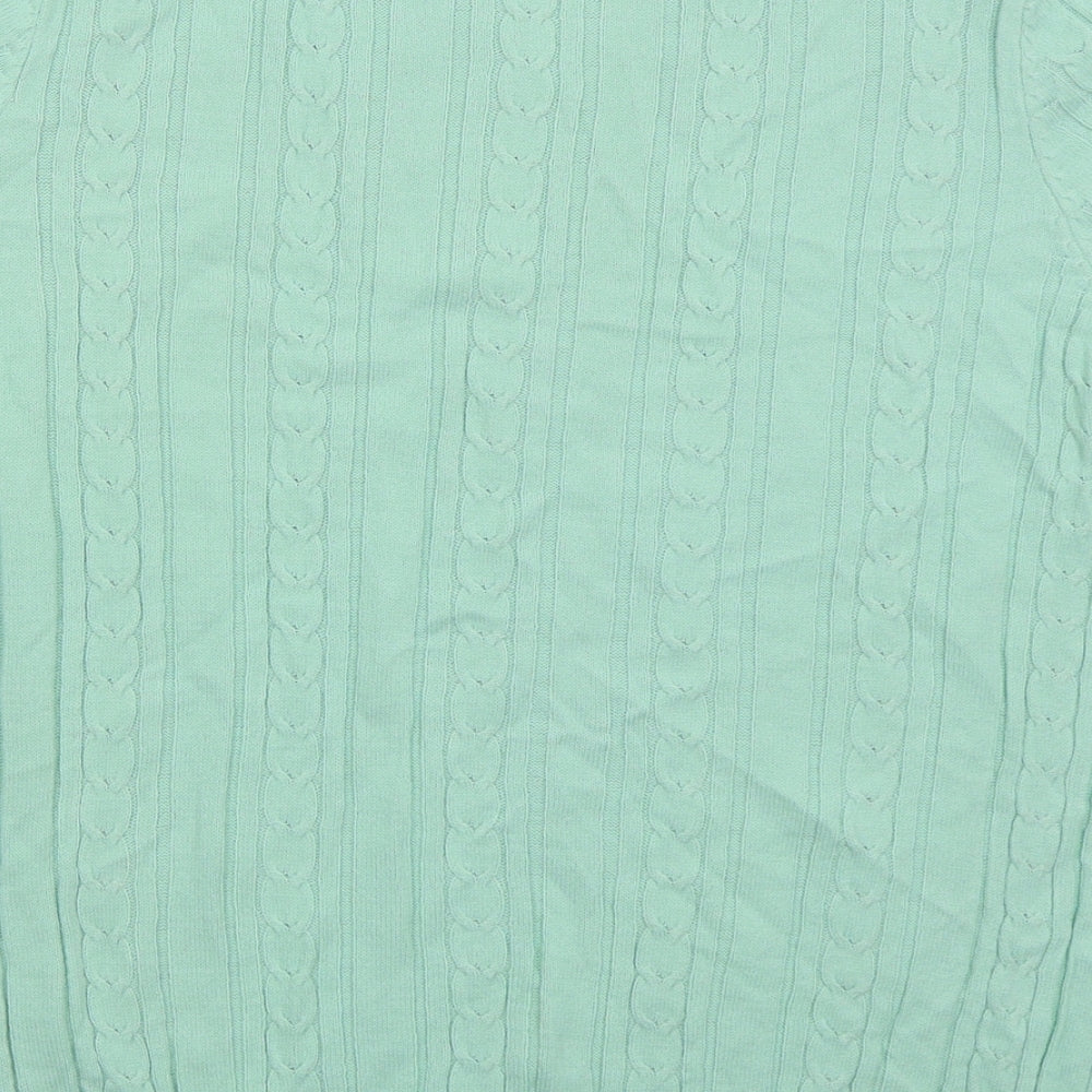 TU Womens Green Crew Neck Acrylic Pullover Jumper Size 14