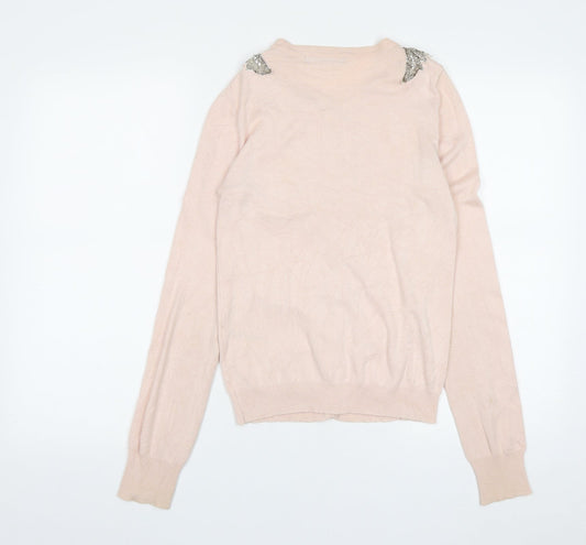 Atmosphere Womens Purple Round Neck Viscose Cardigan Jumper Size 8