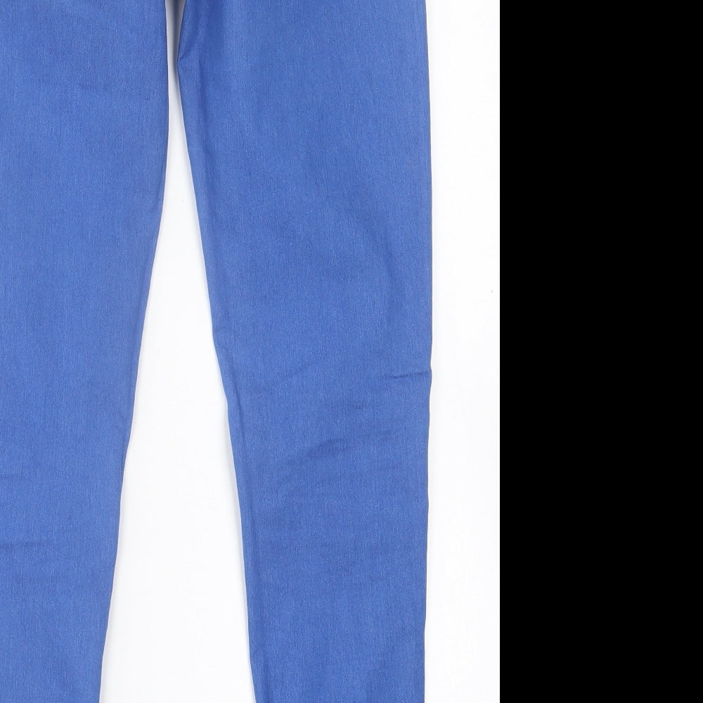 Denim & Co. Womens Blue Cotton Skinny Jeans Size 8 L27 in Regular Button