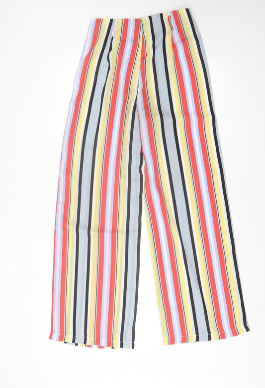 I SAW IT FIRST Womens Multicoloured Striped Polyester Trousers Size 10 L30 in Regular Zip