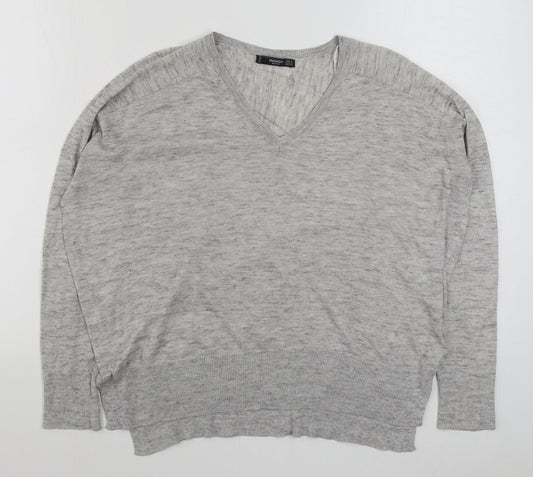 Womens UK Size S Mango Grey Pullover Jumper