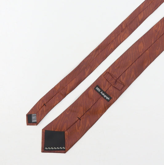 Autograph Mens Bronze Animal Print Silk Pointed Tie One Size