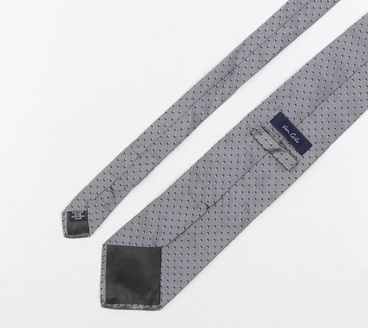 Van Girls Mens Grey Polka Dot Silk Pointed Tie One Size