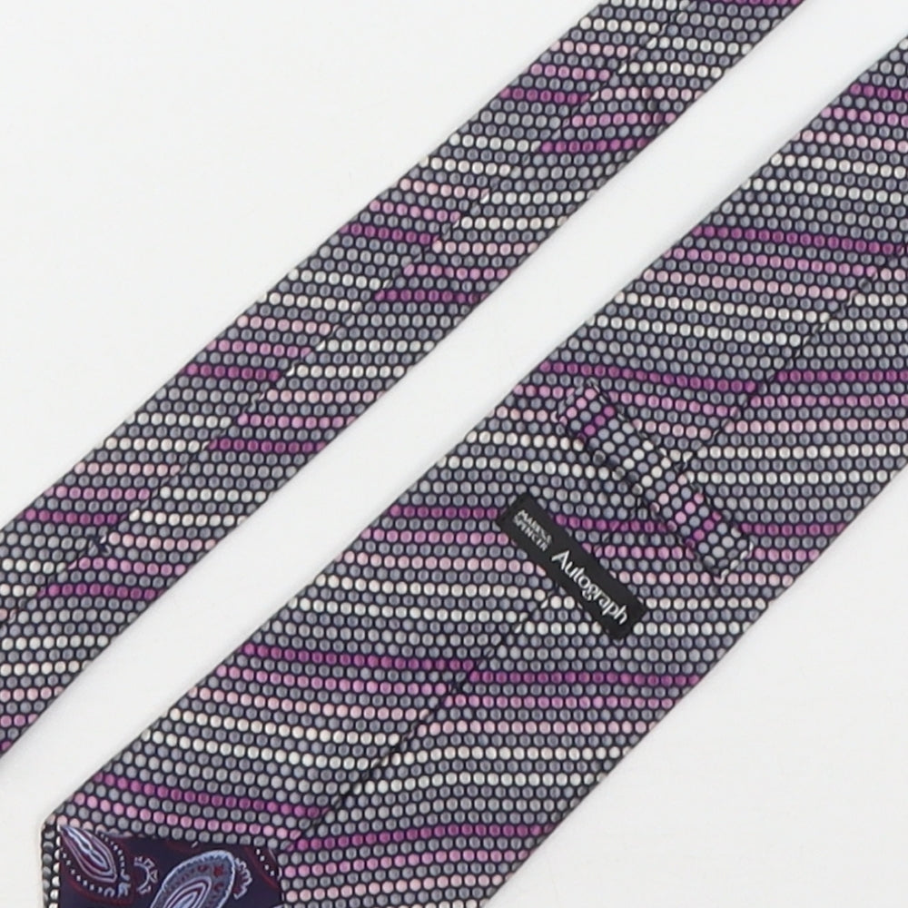 Autograph Mens Multicoloured Polka Dot Silk Pointed Tie One Size