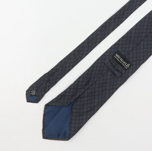 Michaelis Mens Blue Plaids & Checks Silk Pointed Tie One Size