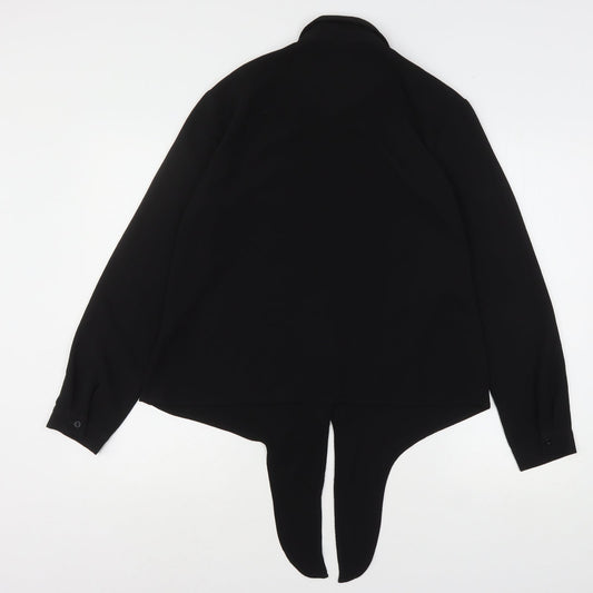 Womens UK Size S Brave Soul Black Basic Button-Up
