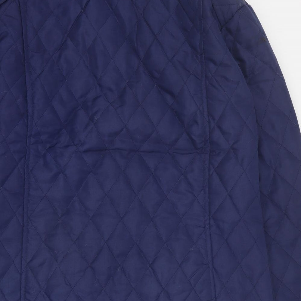 Womens UK Size 10 Influence Blue Quilted Coat