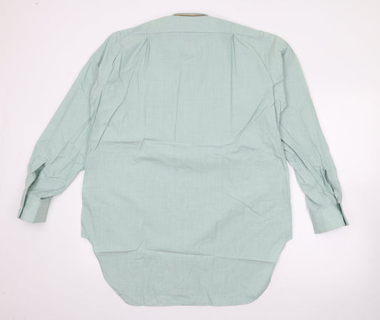 Mens UK Size 15.5 Mark Caine Green Button-Up Long Sleeve Casual Shirt