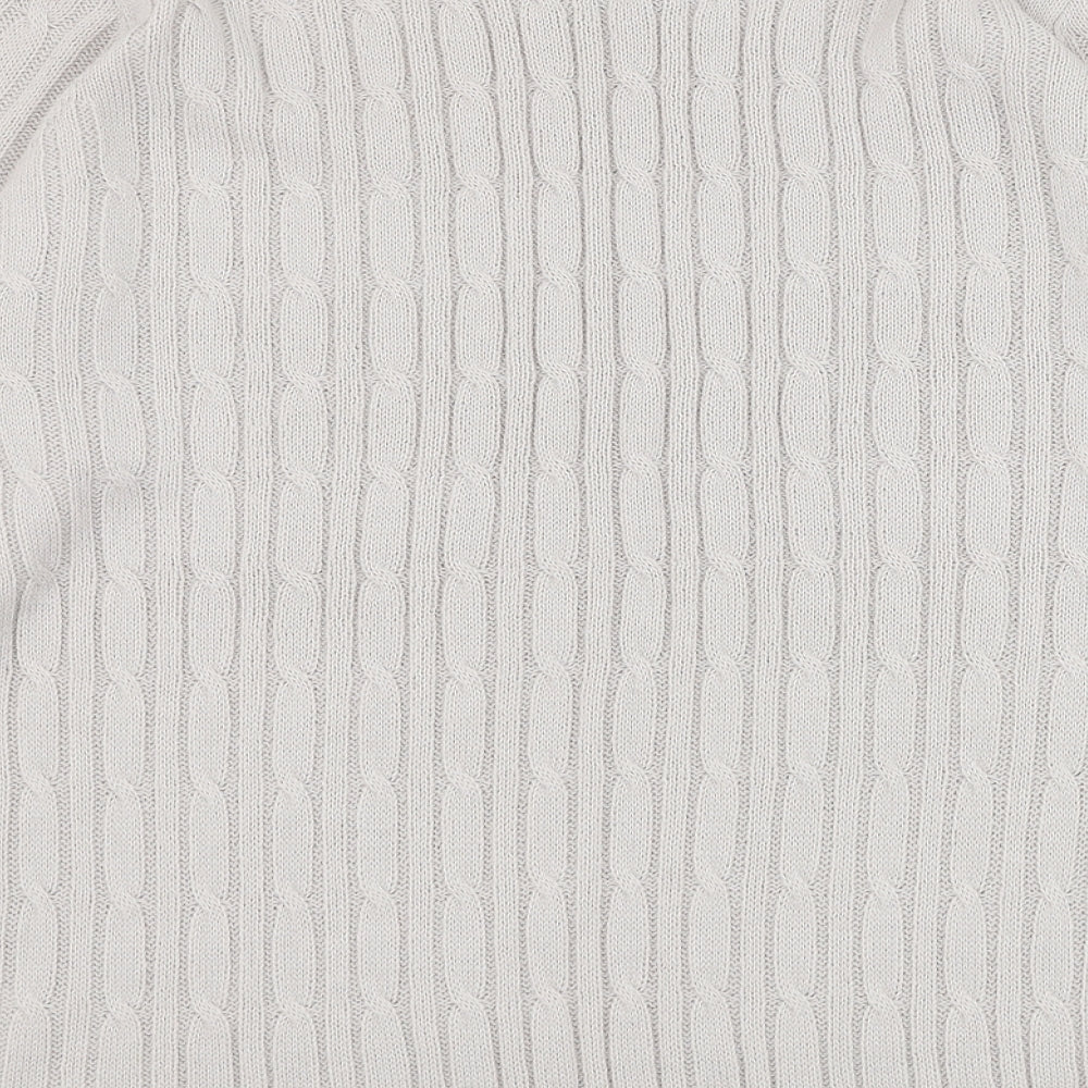 Brave Soul Mens Grey Round Neck Acrylic Pullover Jumper Size S