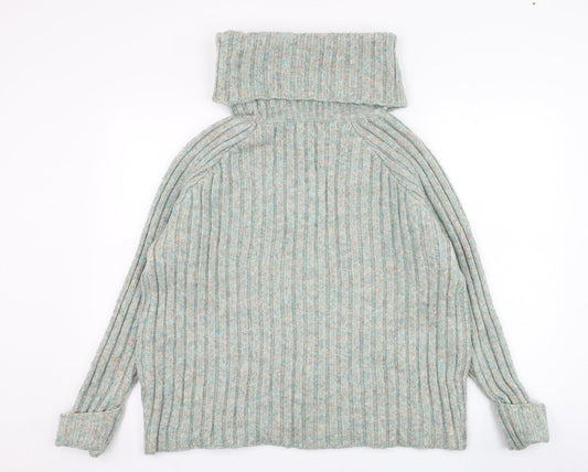 George Womens Green Roll Neck Acrylic Pullover Jumper Size M