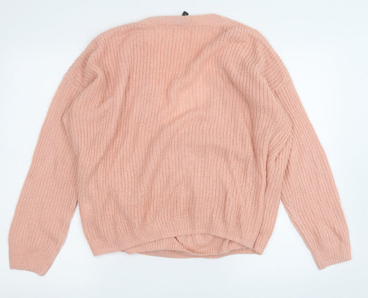 Womens UK Size L Divided Pink Pullover Jumper