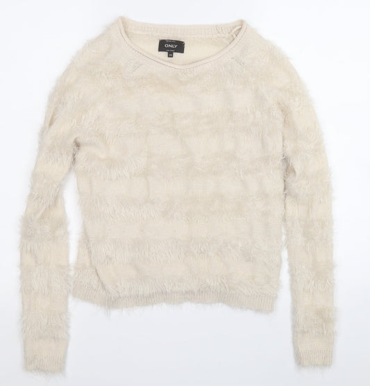 Womens UK Size XS Only Beige Pullover Jumper