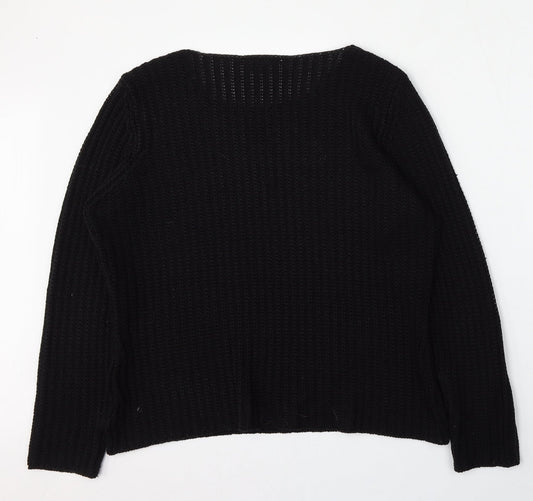 BHS Womens Black Round Neck Polyester Pullover Jumper Size L