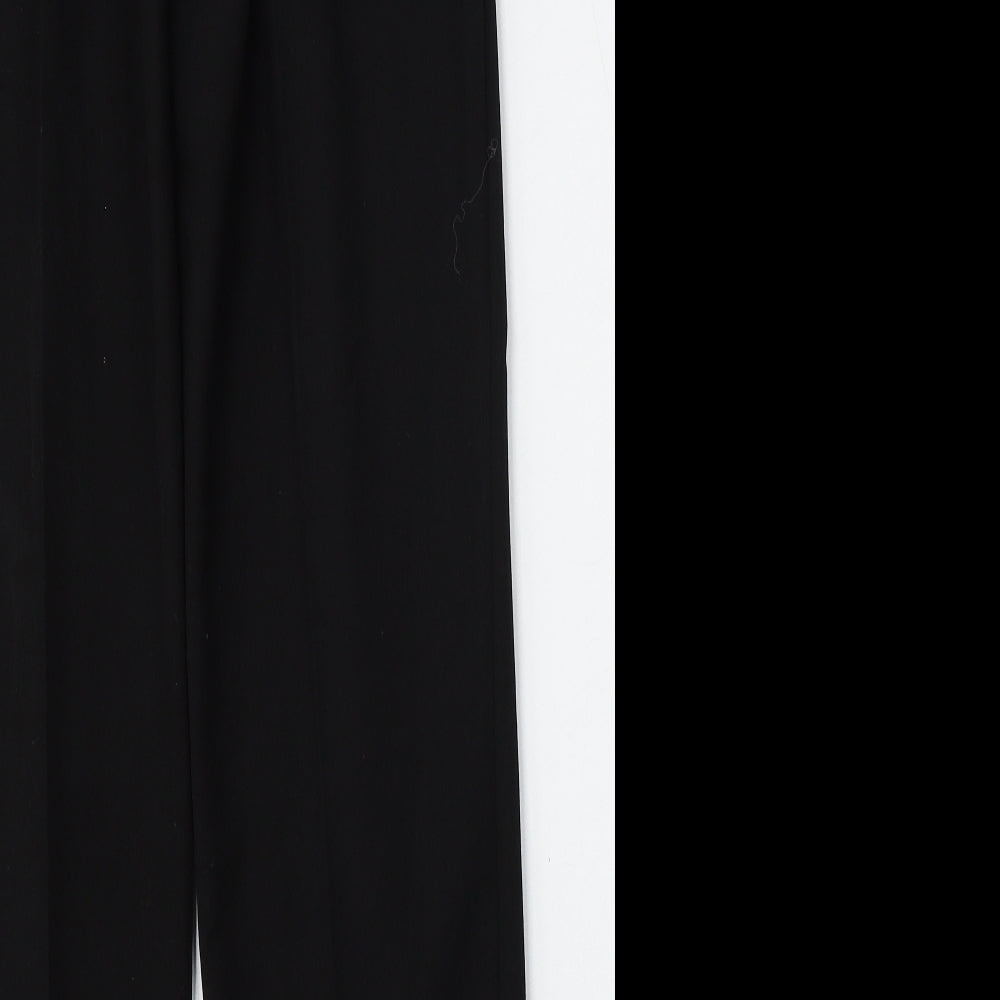 Classic Womens Black Polyester Trousers Size 8 L28 in Regular