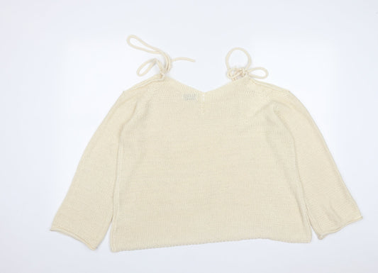 Womens UK Size L Papaya White Pullover Jumper