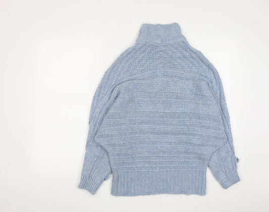 George Womens Blue High Neck Acrylic Pullover Jumper Size 12 - Size12/14