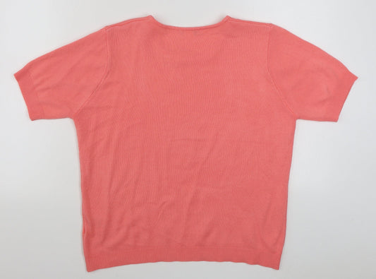 Womens UK Size L EA Pink Pullover Jumper