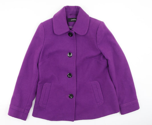 Preworn Womens Purple Pea Coat Coat Size 12