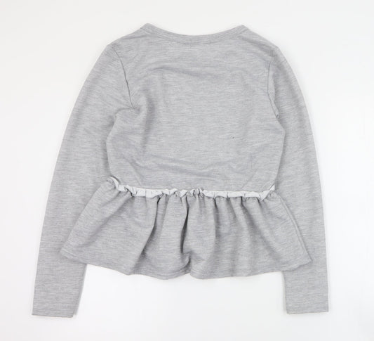 Boohoo Womens Grey Polyester Pullover Sweatshirt Size 14 Pullover