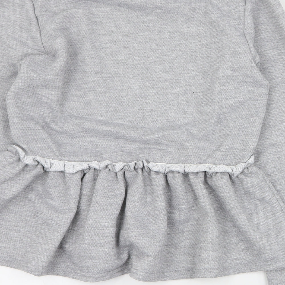 Boohoo Womens Grey Polyester Pullover Sweatshirt Size 14 Pullover