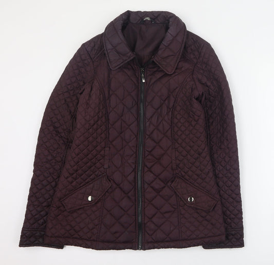 Womens UK Size 8 F&F Purple Quilted Coat