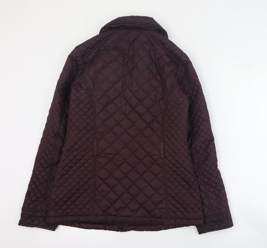 F&F Womens Purple Quilted Coat Size 8 Zip