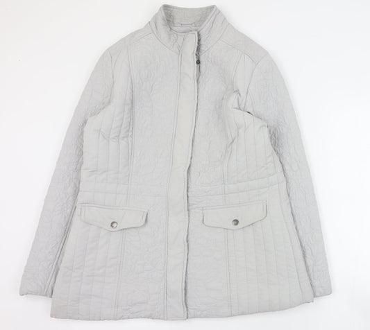 BHS Womens Grey Pea Coat Coat Size 16 Zip
