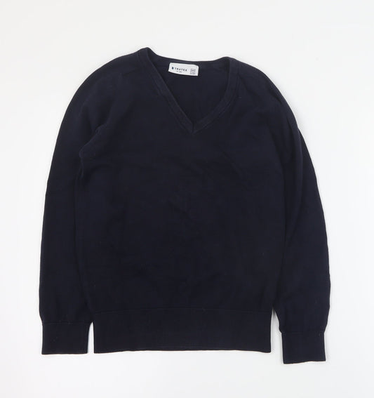 Trutex Boys Blue V-Neck Cotton Pullover Jumper Size 2XS Pullover